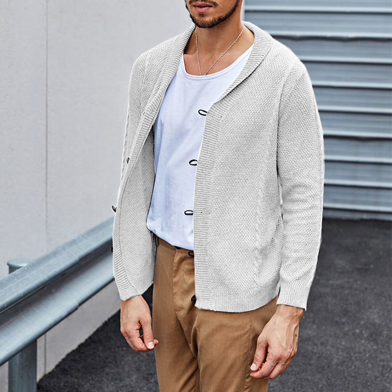 Casual knitted cardigan for men with a refined structure and an open fit Lune London