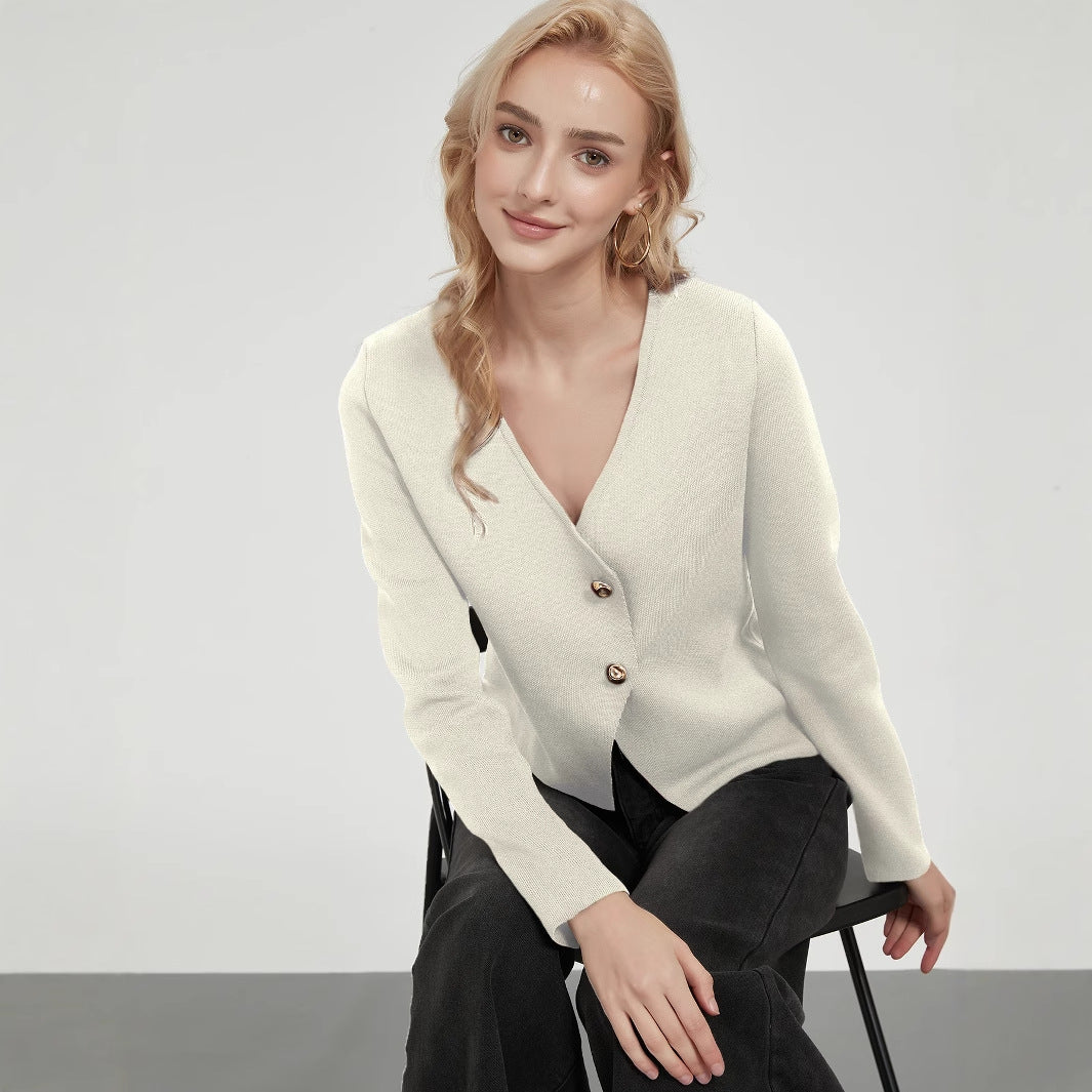 Lune London Women's Knit Jacket with Elegant Button Details