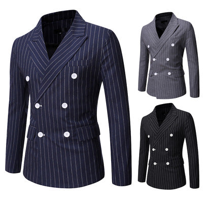 Elegant double-breasted jacket for men with fine stripes Lune London