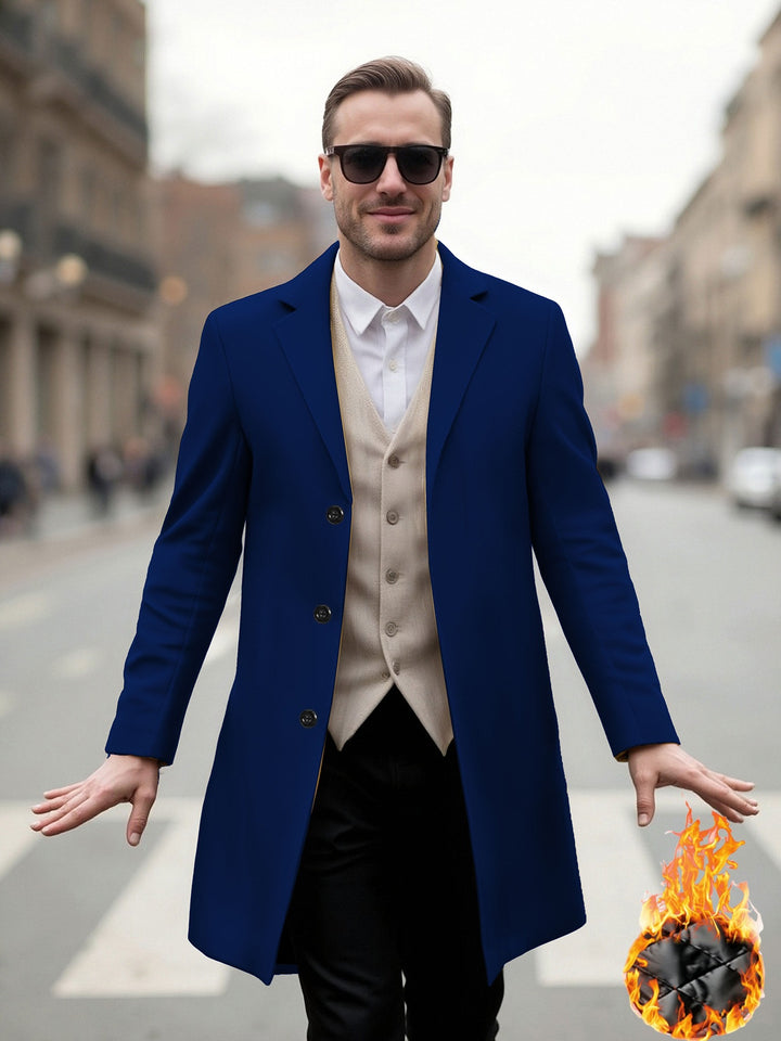 Elegant long coat for men with a modern cut and optimal wearing comfort Lune London