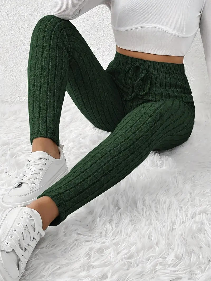 Women Padded Sweatpants with Rib Structure Lune London