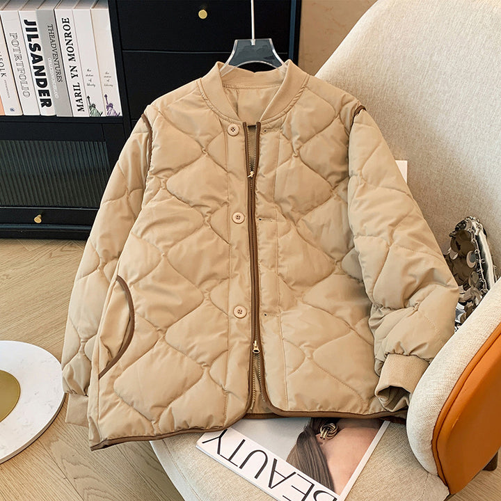 Ladies quilted jacket with zip and practical pockets Lune London