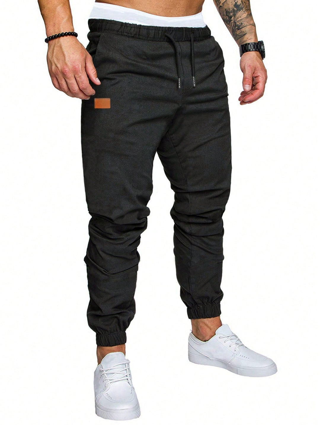 Casual men's jogging pants with elastic waistband and practical zipped pockets Lune London