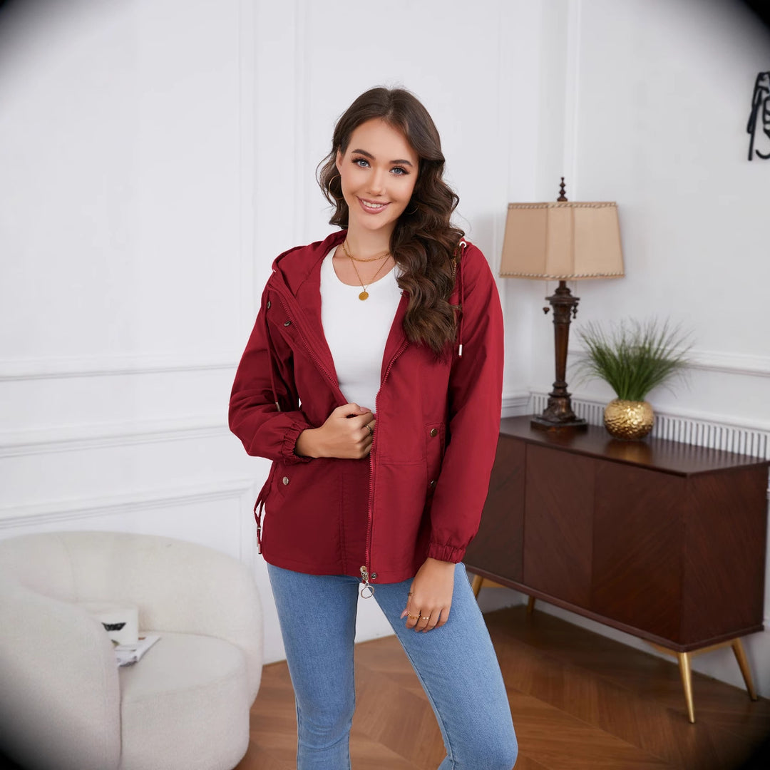 Windproof women's outdoor jacket with adjustable waist and hood Lune London