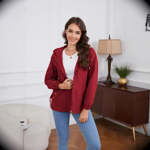 Windproof women's outdoor jacket with adjustable waist and hood Lune London