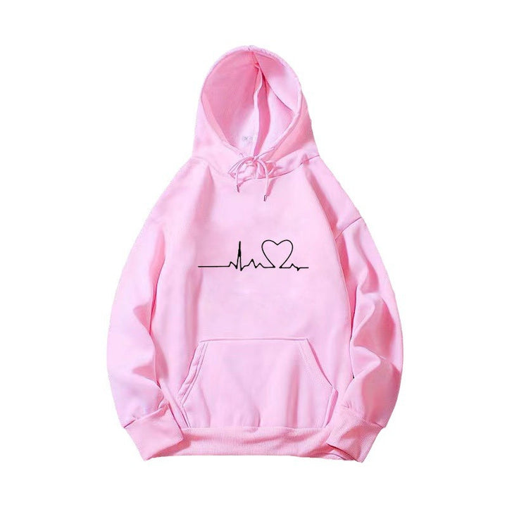 Women's hoodie with heart beat motif Chic & Stil