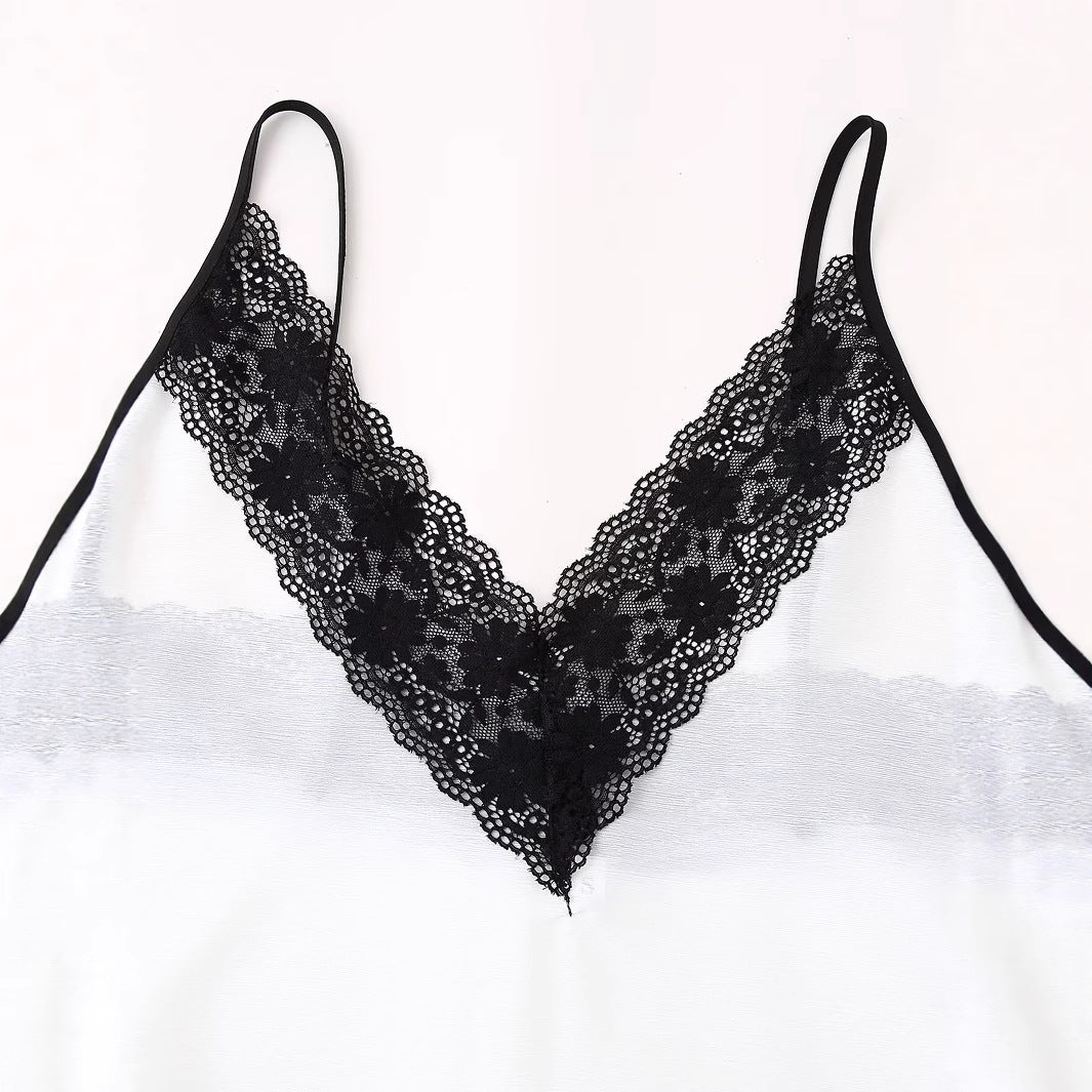 Night gown for women with elegant lace embellishments and a chic gradient of colors Style and Chic