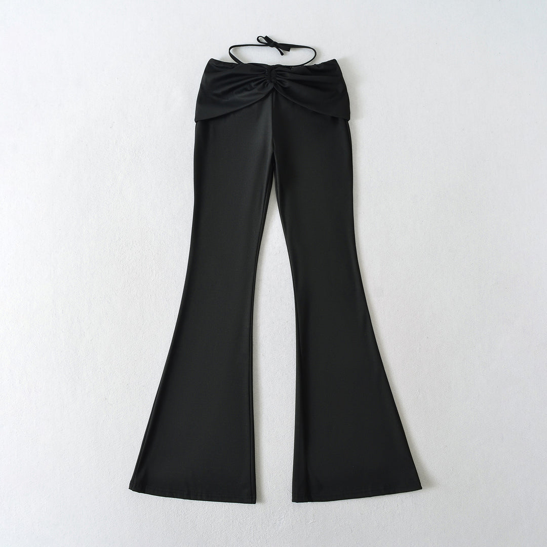 High-quality bootcut leggings for women with an elegant bow detail Lune London