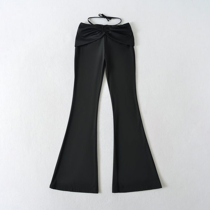 High-quality bootcut leggings for women with an elegant bow detail Lune London