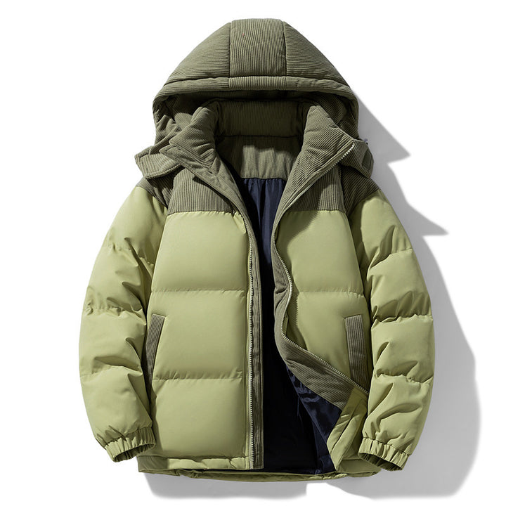 Ladies warm quilted jacket with removable hood and high collar Lune London
