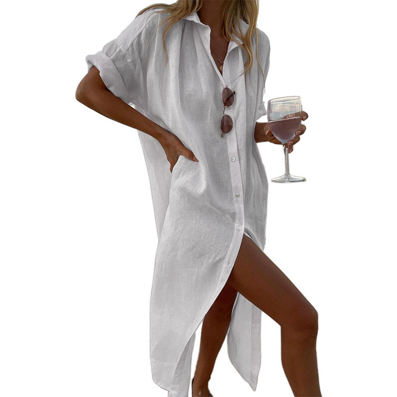 Casual Chic Linen Shirt Dress for Women