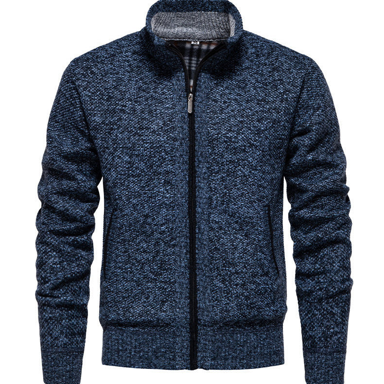 Men's knitted sports jacket with high collar Lune London