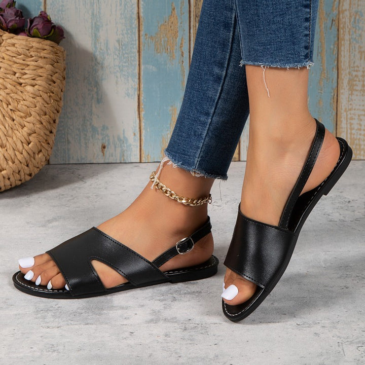 Elegant heeled sandals for ladies with open heel and adjustable strap Lune London