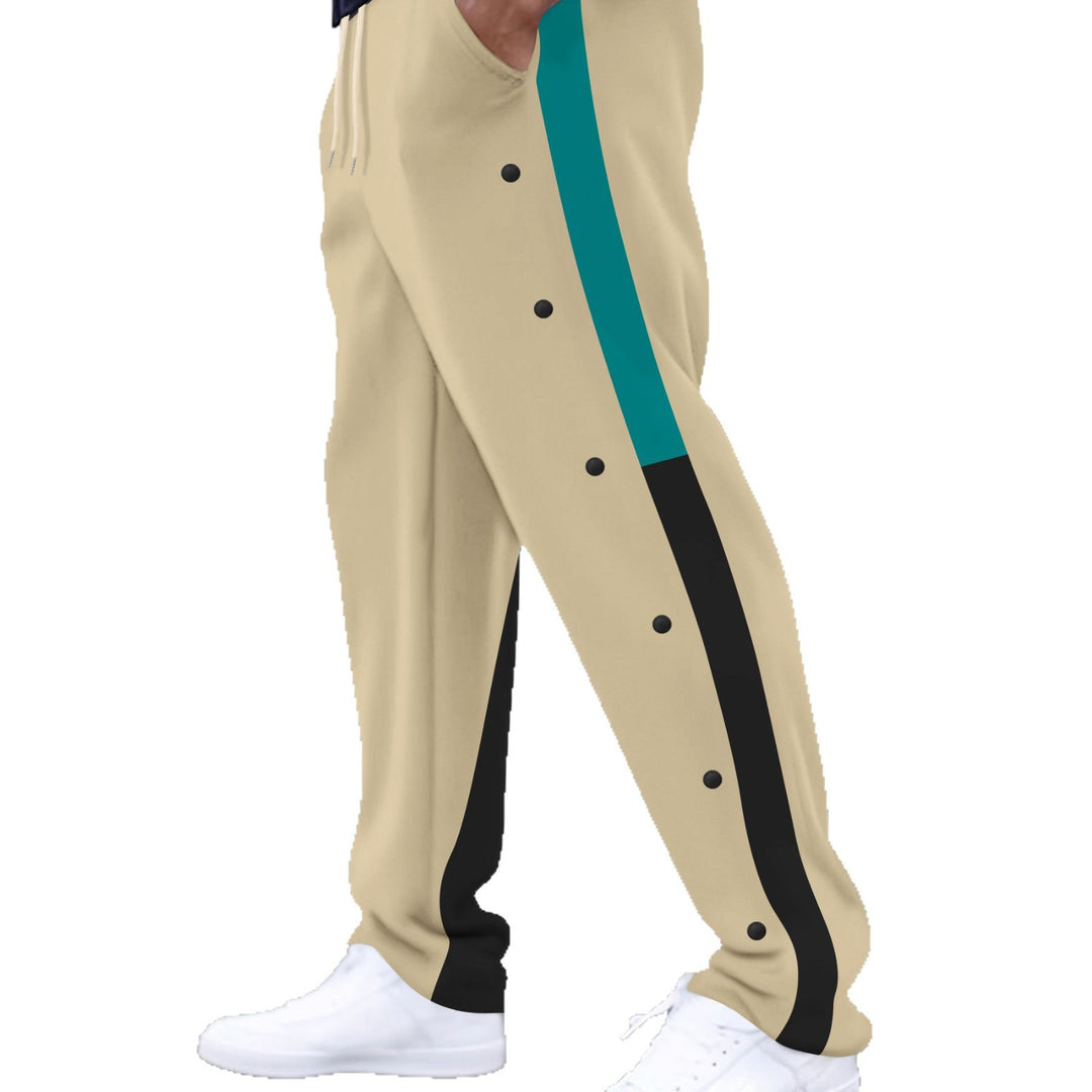Men's sports pants in fabric with snap details and elastic waistband Lune London