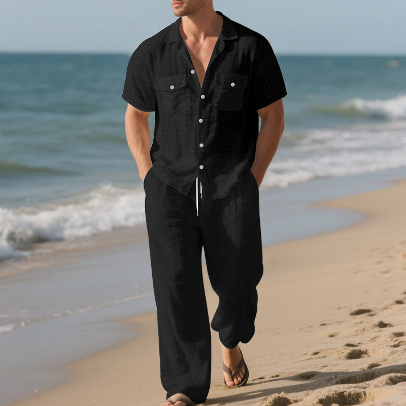 Casual short-sleeve shirt for men with two chest pockets and lightweight fabric Lune London