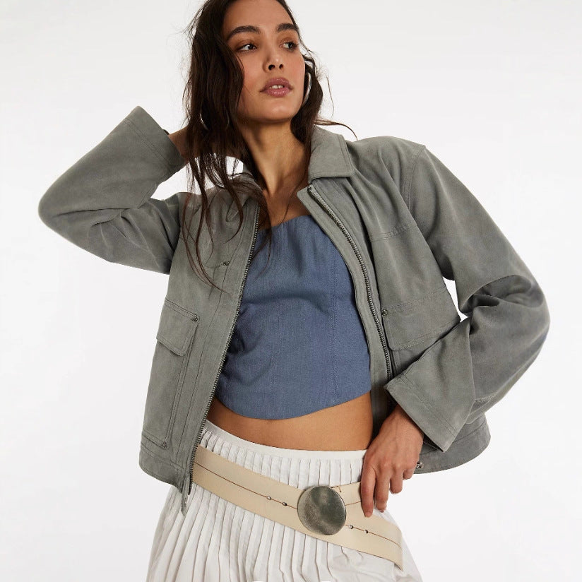 Ladies Lightweight Chic Utility Jacket
