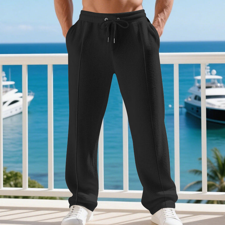 Sport leisure pants for men with elastic waist and textured fabric Lune London