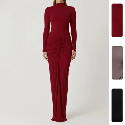 Robe Maxi Élégante pour Femmes avec Coupe Ajustée et Décolleté Profond Chic & Stil