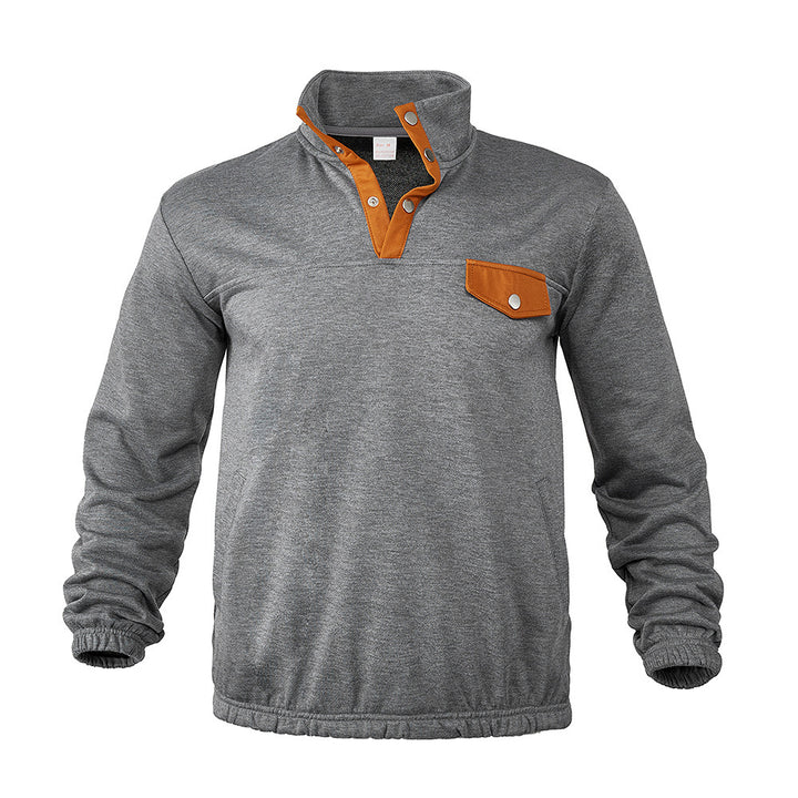 Men's stylish sweater with button placket and pockets Chic and style