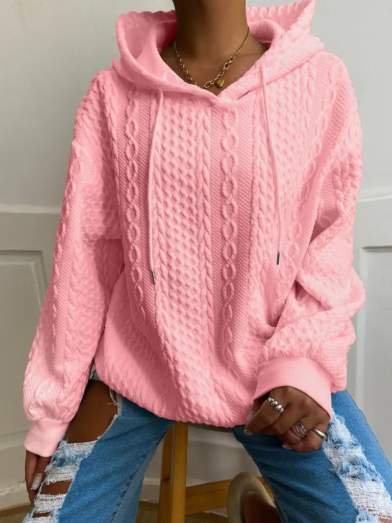 Ladies Oversized Hoodie with Patterns featuring Structured Details and a Hood Lune London