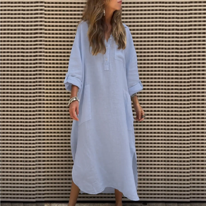 Casual shirt dress for women with button closure and practical pockets Lune London