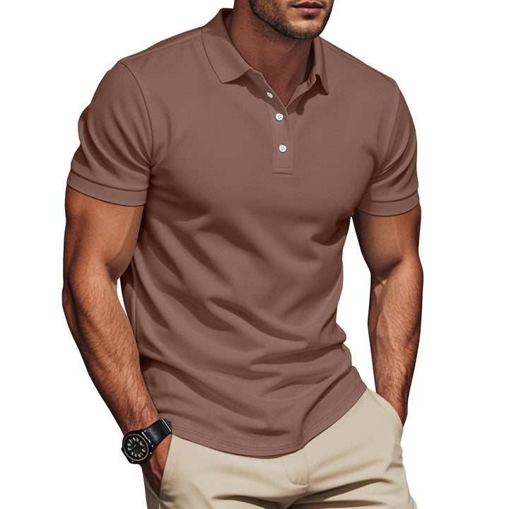 Fashion polo for men in breathable material with textured design Lune London