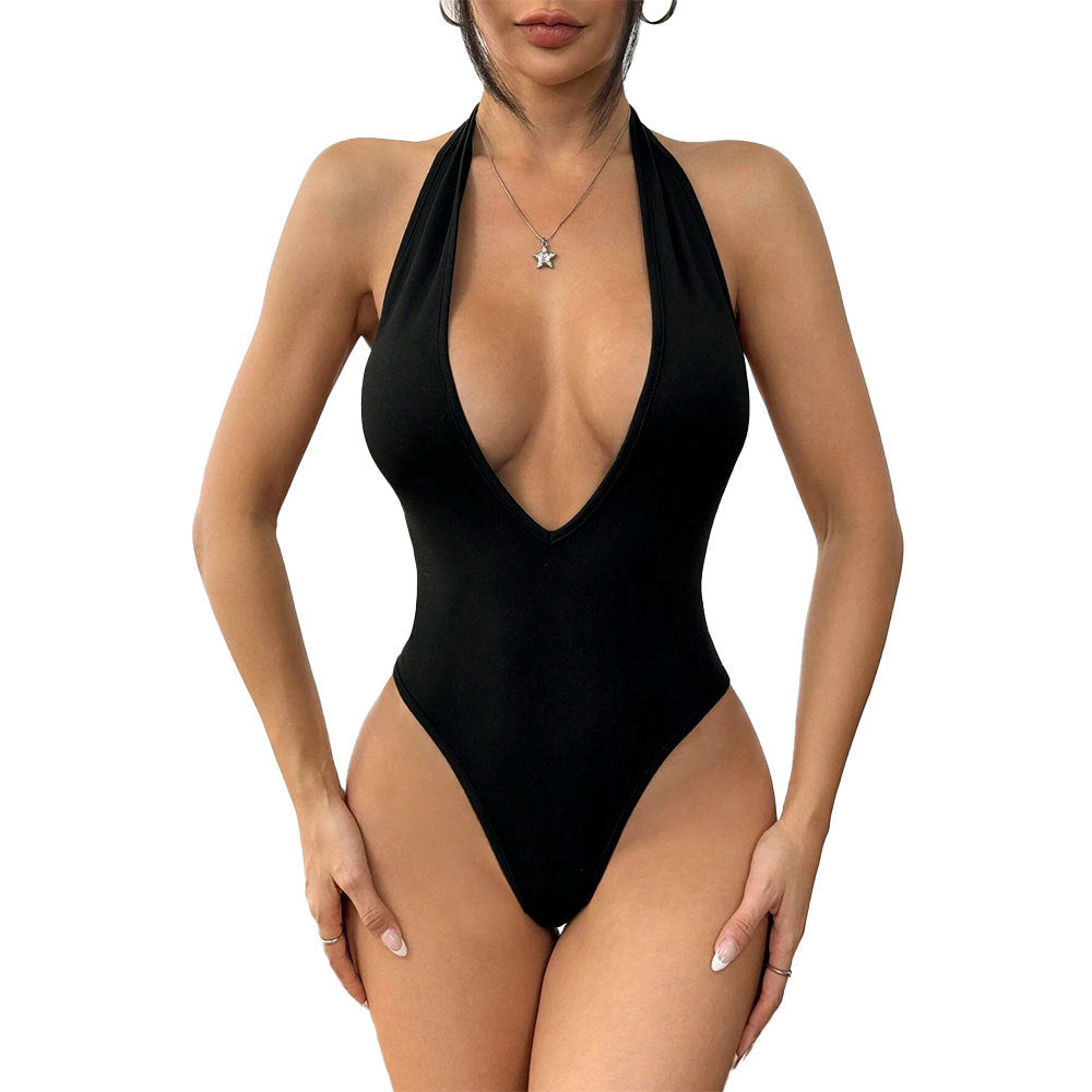 Women's swimsuit with deep V-neckline and off-the-shoulder design Chic & Stil