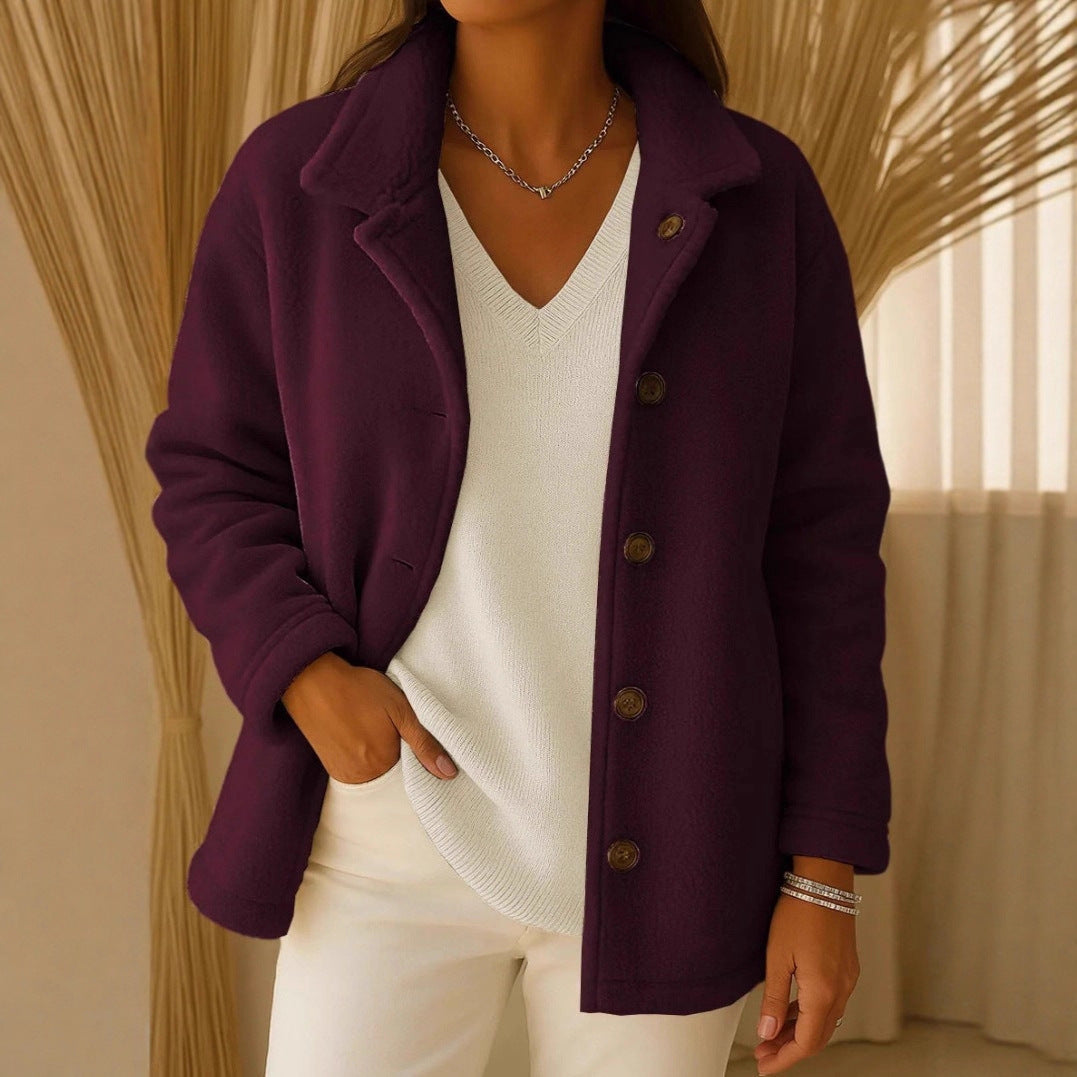 Veste en polaire pour femmes avec détails en boutons Chic & Stil