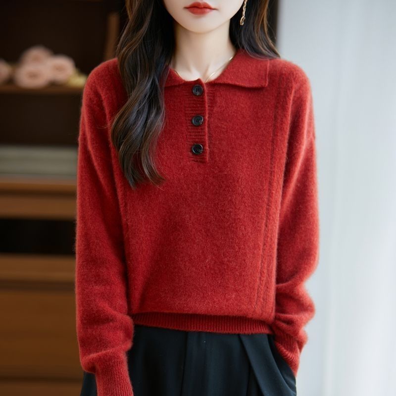 Pull style Koshiba pour femmes avec élégante patte de boutonnage Chic & Stil