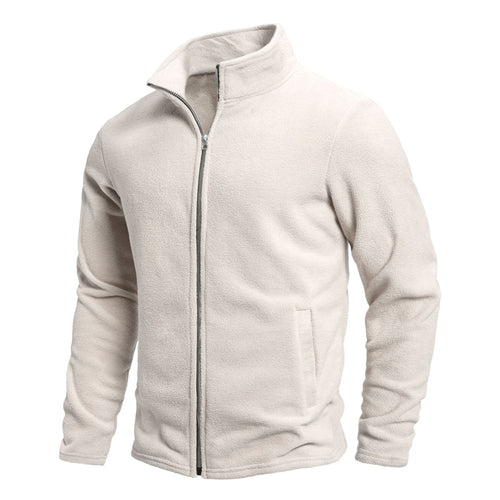 Men's fleece jacket with high collar and zipper Lune London