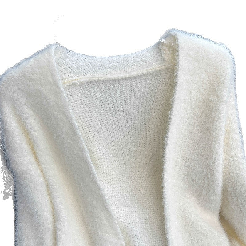 Cardigan Fluffy Femme avec Coupe Ouverte Chic & Stil