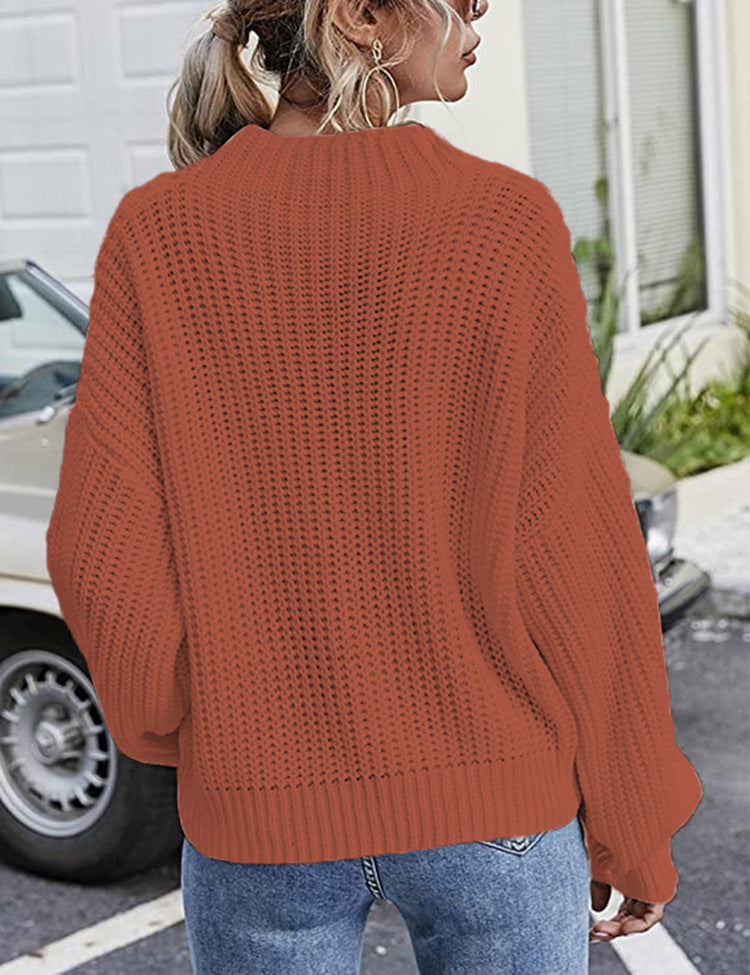 Ladies thick knitted casual sweater with a loose fit and breathable design Lune London