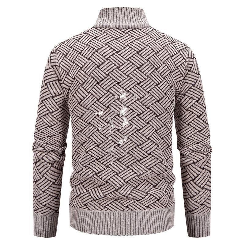 Men's knit jacket with modern plaid pattern Lune London