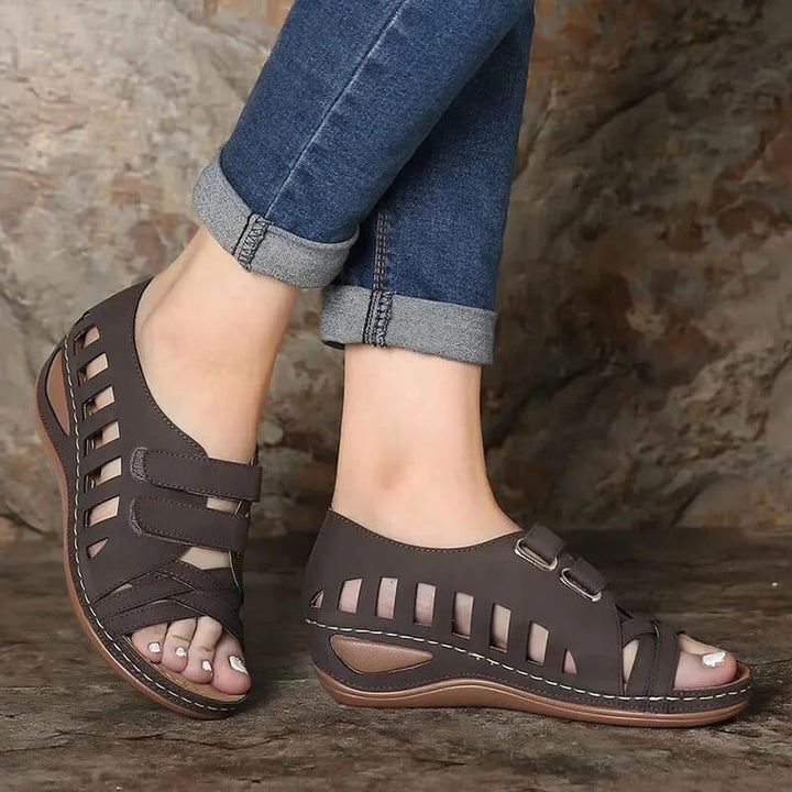 Comfortable wedge sandals for women with adjustable straps and an ergonomic sole Lune London