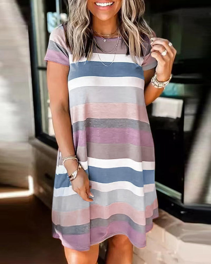 Ladies Leisure Striped Floating Dress Lune London