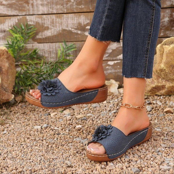 Lune London floral embellished slide sandals for women