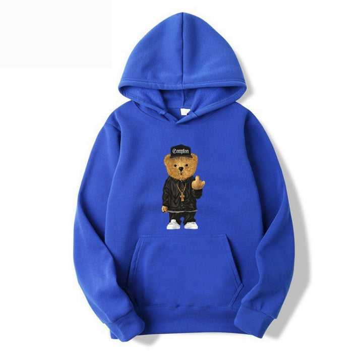 Women’s hoodie with artistic bear design and kangaroo pocket Chic & Stil