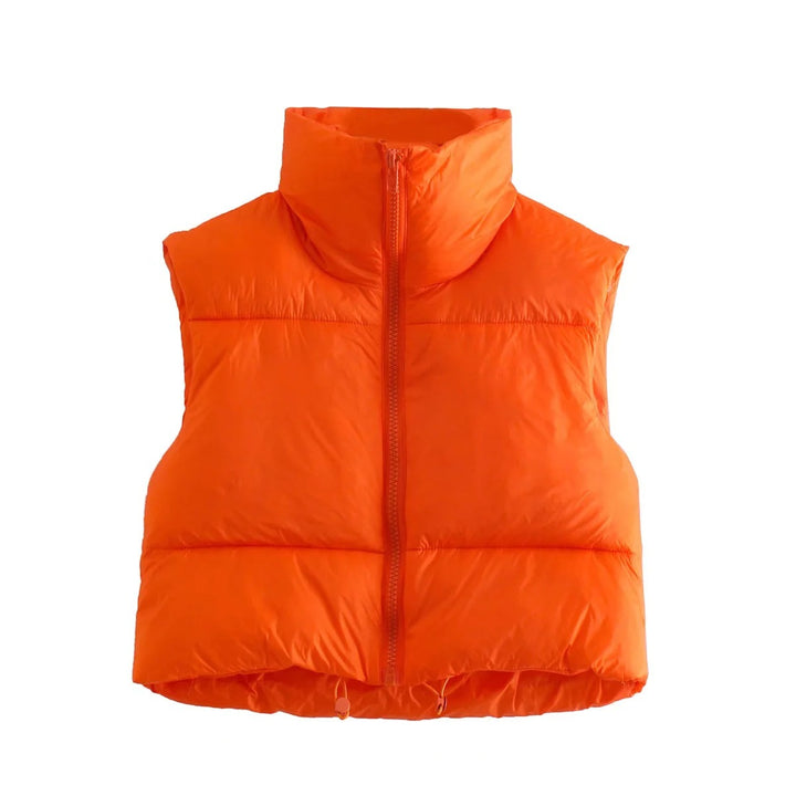 Ladies short quilted jacket with high collar Lune London