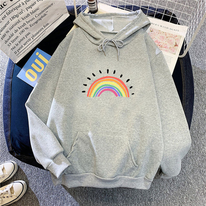Women's hoodie with cheerful rainbow motif Chic & Stil