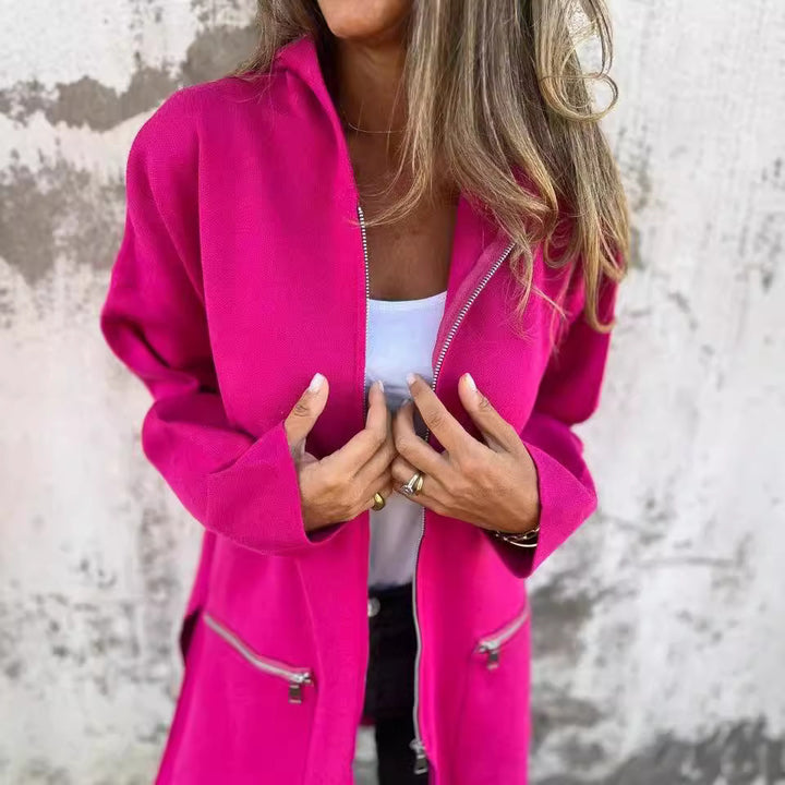 Casual and elegant women's jacket with zipper Lune London
