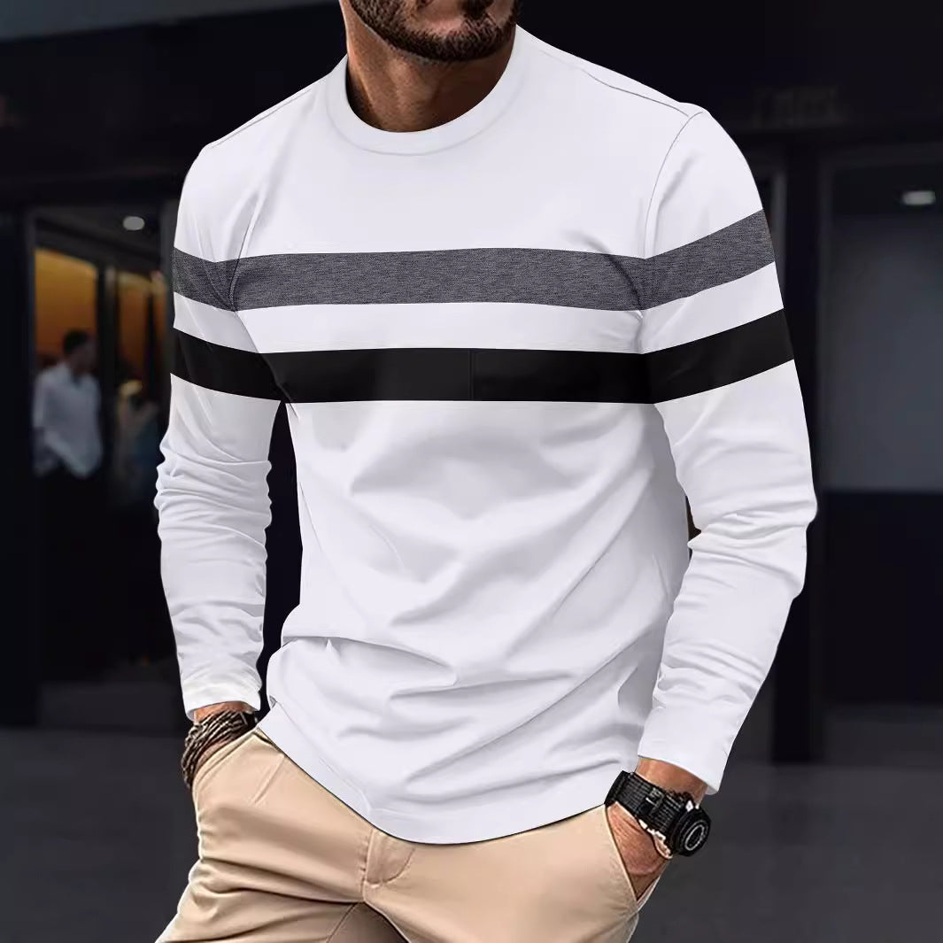 Men's Fashionable Long Sleeve Shirt with Sporty Stripes Chic und Stil