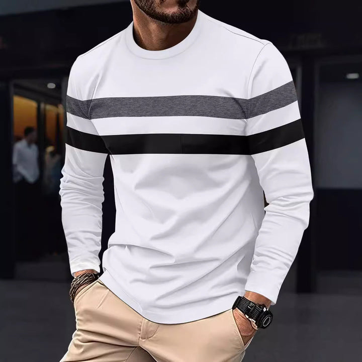 Men's Fashionable Long Sleeve Shirt with Sporty Stripes Chic und Stil
