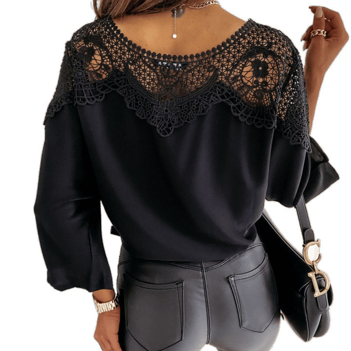 Elegant women's blouse with lace Lune London