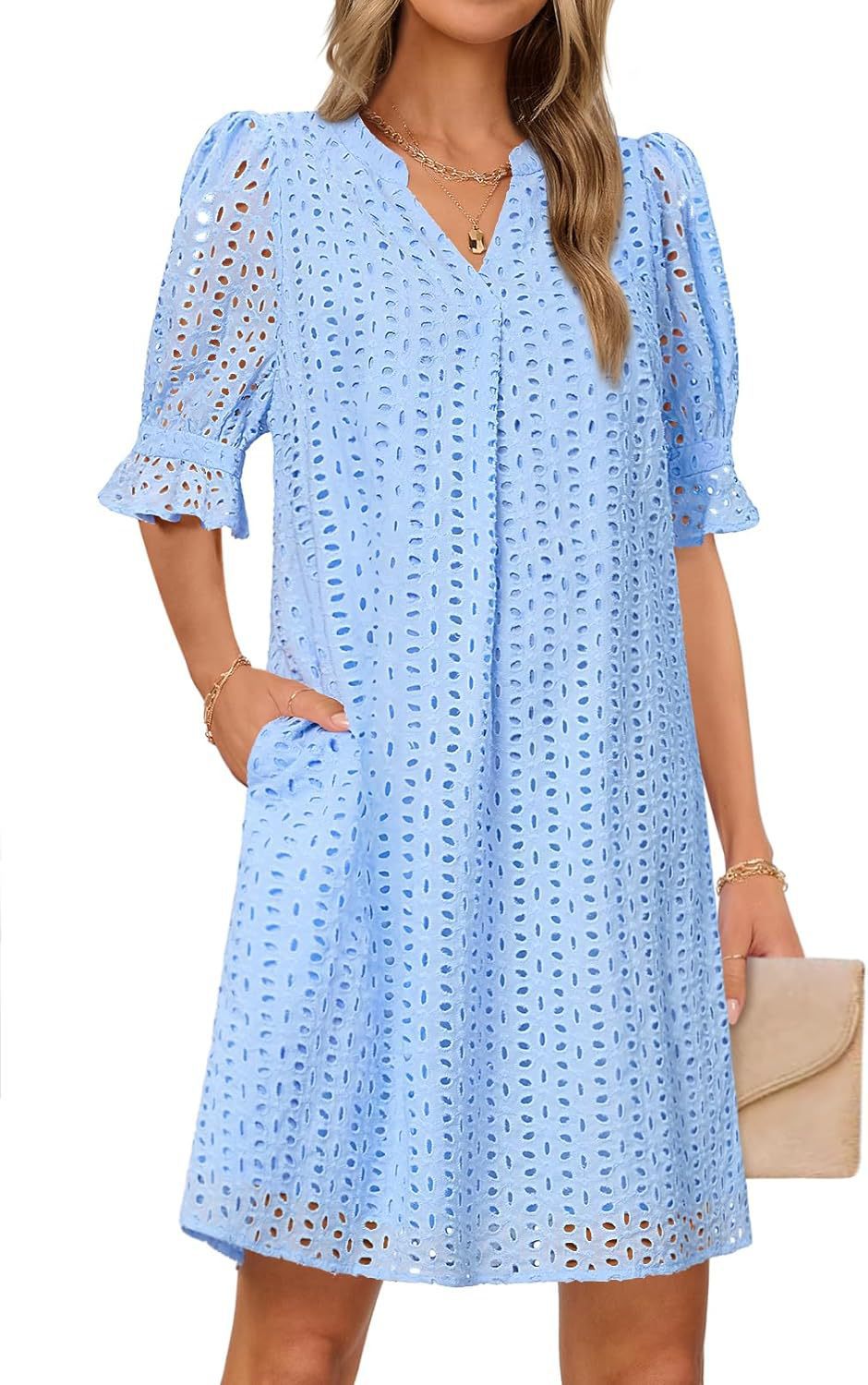 Fluid summer dress for women with elegant lace details Lune London
