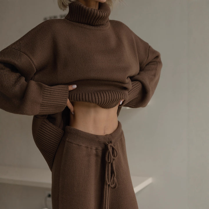 Oversized comfortable sweater for women with high collar Lune London