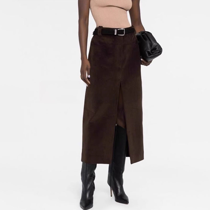 Jupe longue en cordon pour femme avec fente haute Chic & Stil