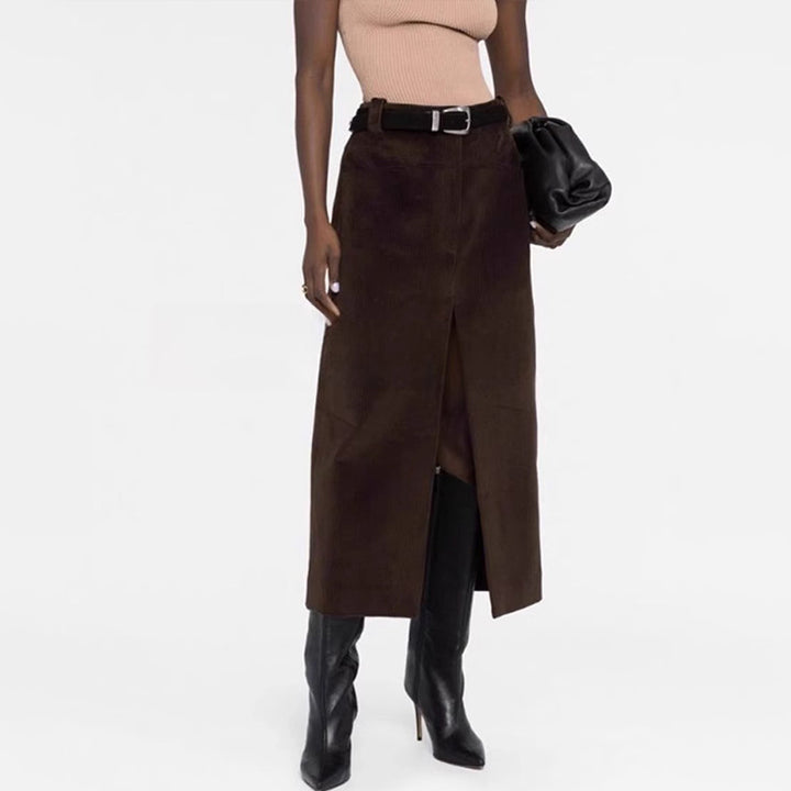 Jupe longue en cordon pour femme avec fente haute Chic & Stil