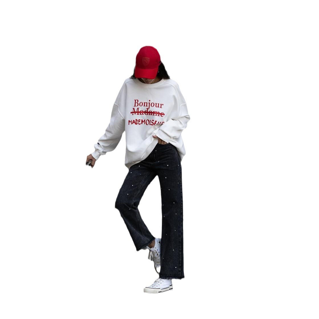 Casual sweatshirt for women with creative inscription Lune London