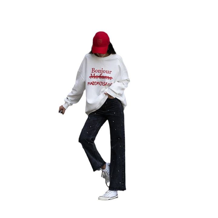 Casual sweatshirt for women with creative inscription Lune London