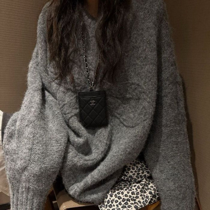 Pull en maille épaisse pour femmes avec design à câble décoratif Chic & Stil